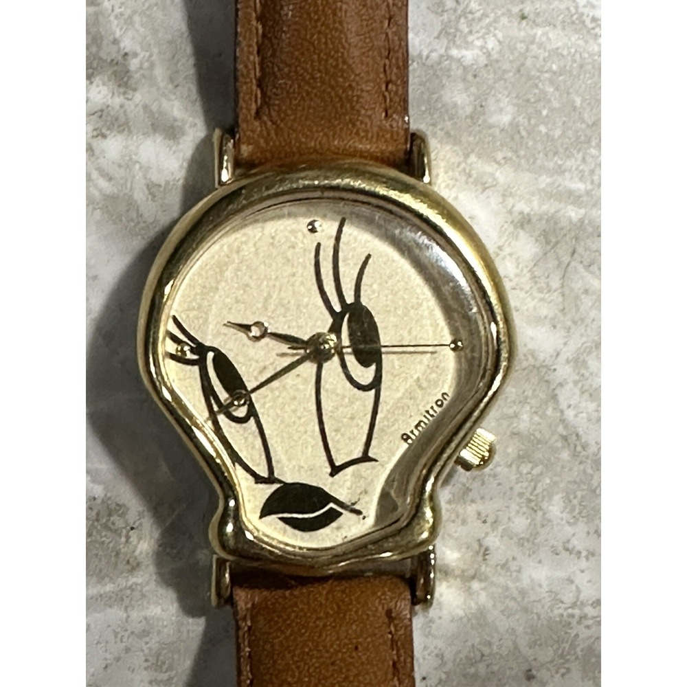 Armitron Tweety Bird Watch Women Gold Tone 1997 Armitron 2400/31 New Battery A